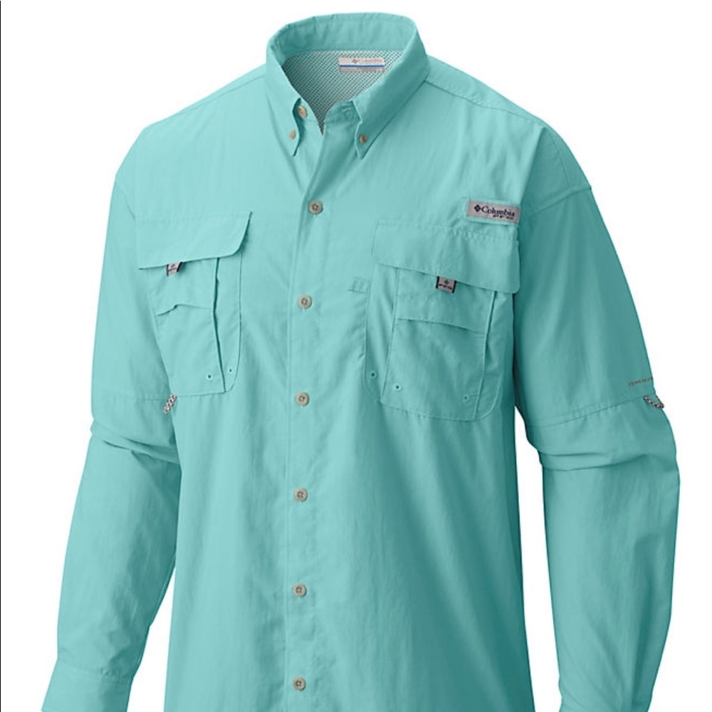 Columbia PFG Mint Green Button Down